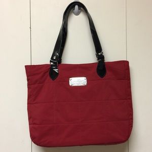 Yankee Candle red and black quilted tote.
